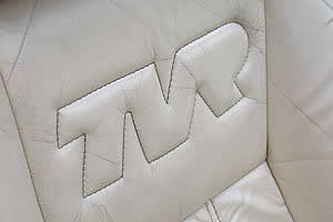 TVR logo stitched into seat